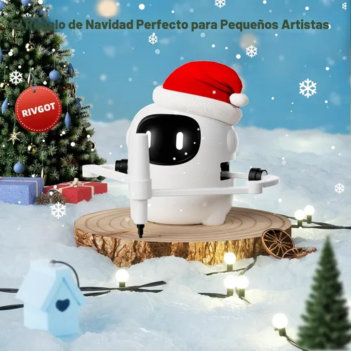 Vista 5 de RIVGOT Robot de dibujo para niños con 150 tarjetas, máquina de dibujo educativo interactiva por voz, juguetes de aprendizaje de pintura Montessori