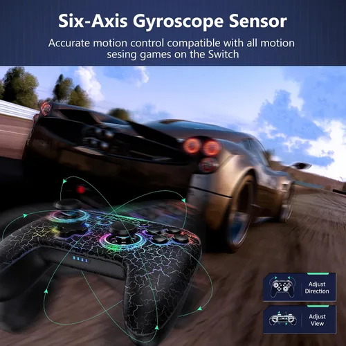 Vista 6 de NexiGo Hall Effect Controller (No Drift, No Deadzone) with Hall Sensing Joystick for SwitchSwitch LiteOLED, Wireless Bluetooth Controller with
