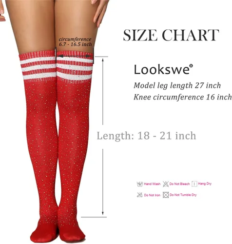Vista 7 de Calcetines largos casuales para mujer por encima de la rodilla