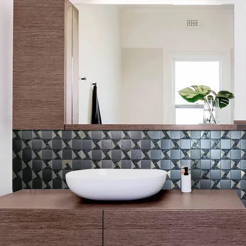 Vista 5 de Azulejo autoadhesivo contra salpicaduras de 10 hojas para cocina, azulejos autoadhesivos, pegar en tocadores de baño, chimenea, mesa de lavandería