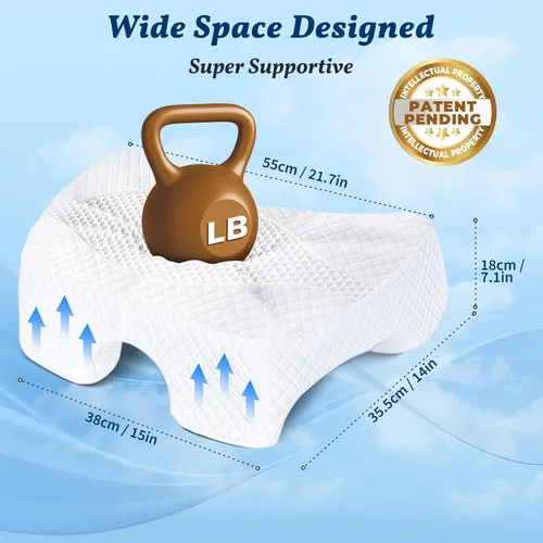 Vista 3 de Almohada para dormir de lado con agujero para el brazo, almohada de espuma viscoelástica para aliviar el dolor de cuello y hombros, almohada