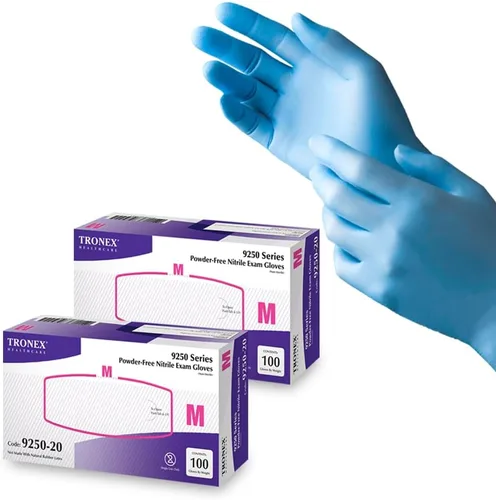 Vista 8 de TRONEX Guantes de examen de nitrilo serie 9250, azul, sin polvo