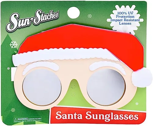 Vista 2 de Sun-Staches Holiday Dress-Up Sunglasses, Christmas Costume Accessory Lil Santa