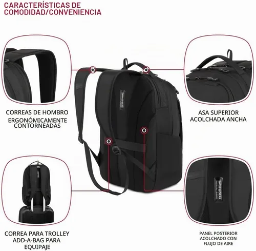 Vista 2 de SwissGear Shield Mochila para portátil, Negro