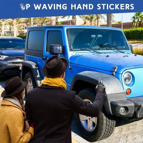 Vista 2 de Sabary 2 piezas de calcomanías de onda, señal de onda, compatible con SUV, vehículo todoterreno, para pegatinas manuales de automóviles, decoración