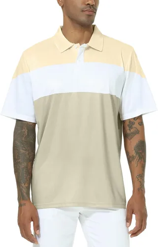 Vista 2 de Polo de golf para hombre, manga corta, secado rápido, absorbe la humedad, camisas polo deportivas casuales para hombres