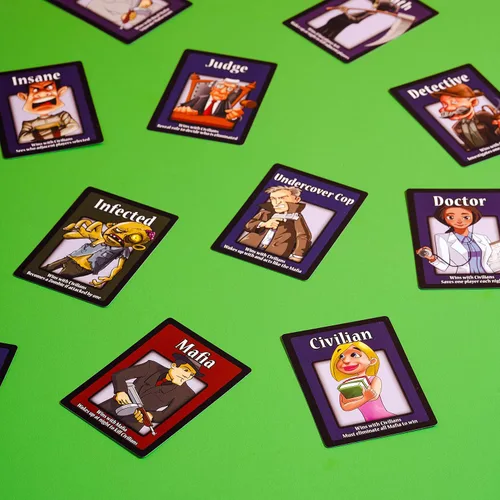 Vista 6 de Apostrophe Games Mafia El Juego de Fiesta Edición Deluxe – Un Juego de Mentiras, Engaños y Traición – Juego de Cartas, para Adultos y Adolescentes