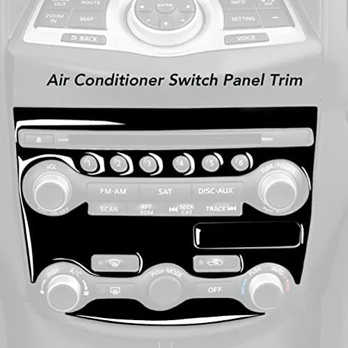 Vista 4 de Panel de control de interruptor de CA, marco de panel de aire acondicionado de consola central compatible con 370Z Z34 2009 para presentar coche LHD