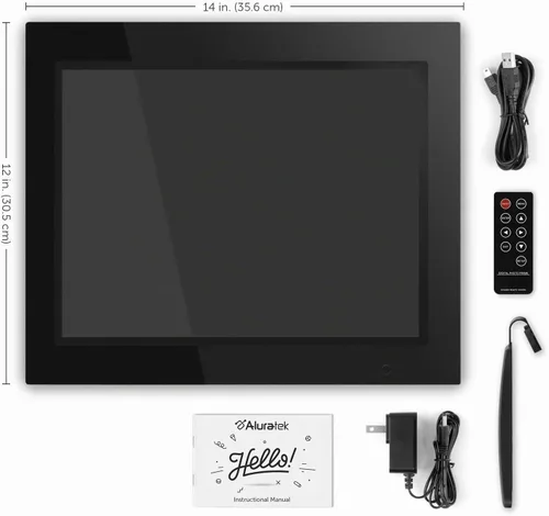Vista 7 de Aluratek ADPF08SF - Marco de fotos digital LCD de 8 pulgadas, con presentación automática de dispositivas, entrada USB y compatibilidad con tarjeta