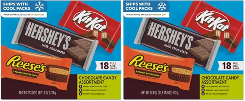 Vista 8 de HERSHEY'S, KIT KAT and REESE'S - Caja variada de dulces de chocolate con leche, 27.3 onzas (18 unidades)