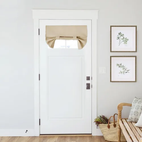 Vista 44 de PONY DANCE Cortinas de luz lateral, persianas opacas con aislamiento térmico para puerta francesa, puerta de vidrio de patio, 12 pulgadas de ancho x