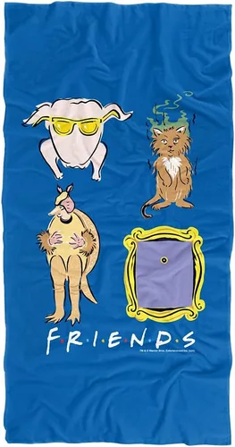Vista 11 de LOGOVISION Toalla de playa con licencia oficial de Friends Food Pattern de 30 x 60 pulgadas