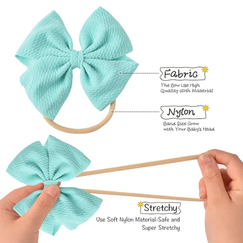 Vista 2 de Prohouse 30 lazos para el pelo para niñas bebés, diademas de nailon de 4.5