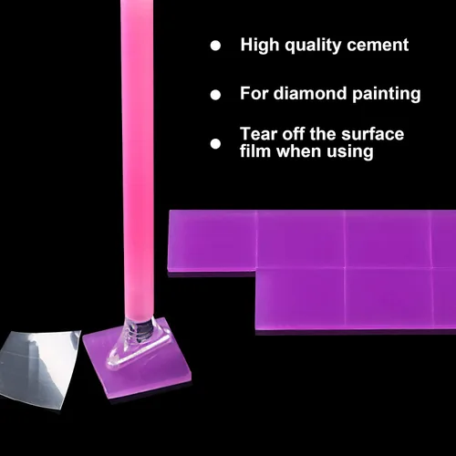 Vista 3 de FEBSNOW Pintura pegamento arcilla DIY diamante bordado cera herramienta conjunto (púrpura 60 piezas) Diamond Art Wax Pads, Purple Color Putty, Wax