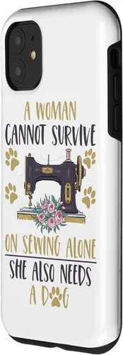Vista 2 de Funda divertida para iPhone 11, para amantes de la máquina de coser