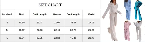 Vista 4 de Women 2 Piece Linen Pants Set Summer Casual Outfits Long Sleeve Button Down Shirt High Waist Pants Loungewear Streetwear