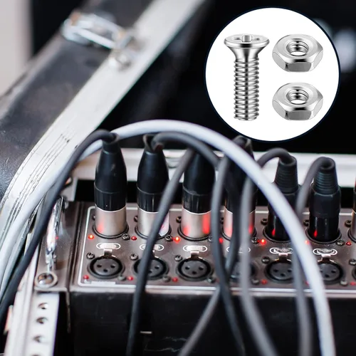 Vista 4 de Kit de tornillos y tuercas para panel Serie D, 50 piezas, conector de montaje en panel, tornillos M2.0.197 x 0.315 in, acero inoxidable, soportes
