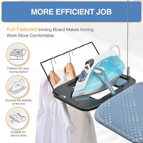 Vista 3 de APEXCHASER Tabla de planchar, soporte de hierro con arnés de silicona para planchas, ahorro de espacio, funda extra gruesa resistente al calor