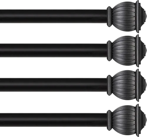Vista 15 de Kenney Beckett - Barra decorativa estándar para cortina de ventana, 5/8", 28-48", negra Negro
