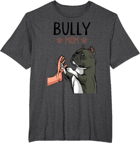 Vista 23 de American Bully Mom Cute Dog Mama Camiseta divertida para mujer, Blanco, S