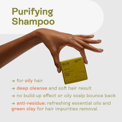 Vista 2 de Paquete de control de aceite Barra de champú purificadora + barra acondicionadora de humedad equilibrada Cuidado del cabello sólido para cabello