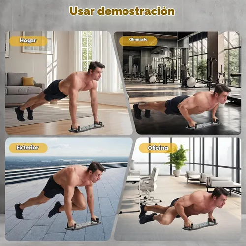 Vista 9 de HOTWAVE Push Up Board, Portable Pushup Board for Men, Foldable Push Up Bar Multifunctional Pushup Handles for Floor, Strength Training Equipment