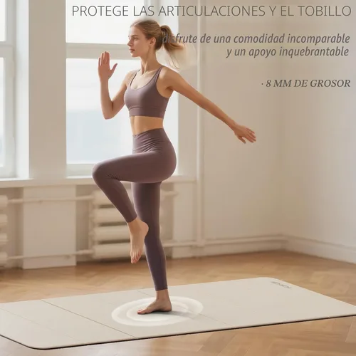 Vista 5 de Foldable Yoga Mat Extra Thick 0.32 Inches(8mm) SGS-certified, odorless POE. Non-slip surface & no curling edges. Great for yoga, Pilates & home