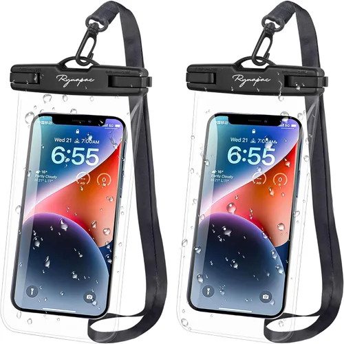 Vista 13 de Rynapac Funda impermeable para teléfono [hasta 8.5 pulgadas], paquete de 2, funda impermeable IPX8 con cordón para iPhone 17, 16, 15 Pro Max