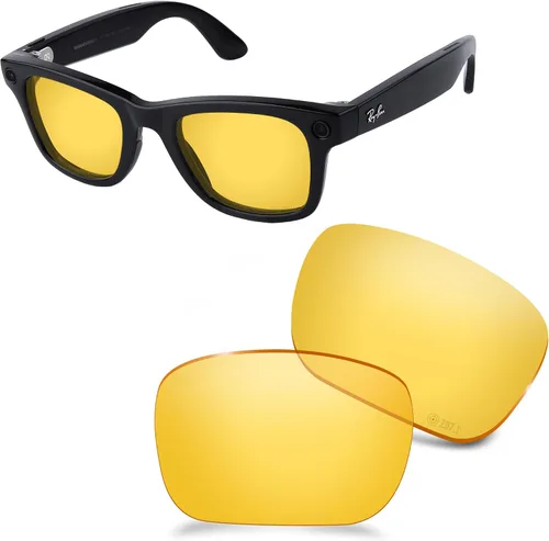 Vista 14 de ANSI Z87.1 Replacement Lens for Ray-Ban Meta Wayfarer Gen1&2&3 Al Glasses Negro ónice