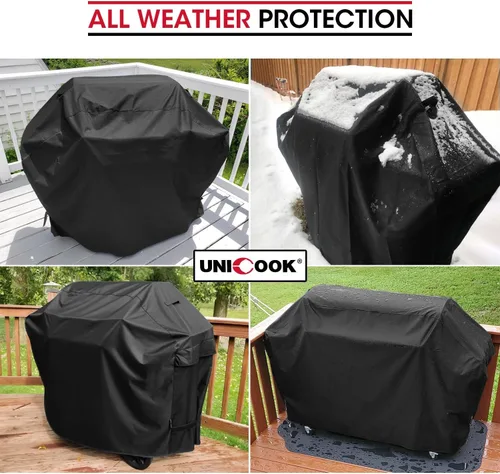Vista 2 de Unicook Cubierta de parrilla de gas impermeable resistente al agua, cubierta de barbacoa de 65 pulgadas, material especial resistente a