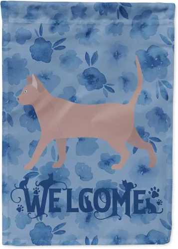 Vista 71 de Caroline's Treasures CK4813CHF - Bandera de bienvenida con gato abisinio azul, manga grande, para porche, para colgar en la pared, poliéster