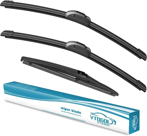 Vista 34 de VTOGOI® Juego de limpiaparabrisas de repuesto para Toyota FJ Cruiser 2007-2014, juego de limpiaparabrisas delanteros y traseros de calidad original