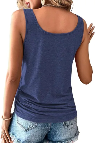 Vista 3 de Womens U Neck Tank Tops Summer Sleeveless Shirts
