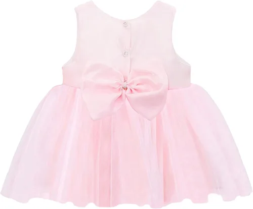 Vista 4 de Lilax Vestido de tul de encaje para niña de 3 piezas
