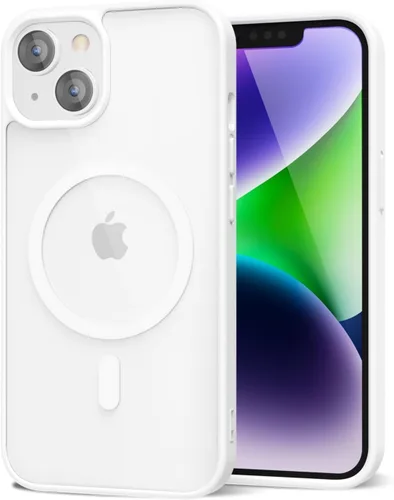 Vista 184 de oakxco Funda magnética transparente compatible con Magsafe, bonita funda delgada y transparente de poliuretano termoplástico no amarillenta, carcasa