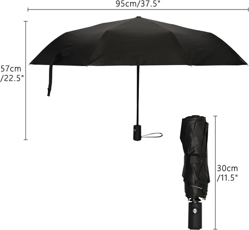 Vista 2 de Parasol portátil con botón de apertura y cierre, sombrilla plegable resistente a la intemperie