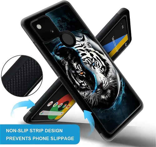 Vista 362 de Compatible con Google Pixel 4A 5G Mobile Case Creative Acrylic Panel trasero Silicona Protección Grip especialmente diseñado para Google Pixel 4A 5G