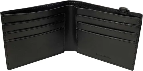Vista 2 de Harley-Davidson BS - Cartera de piel auténtica con doble pliegue para hombre color negro
