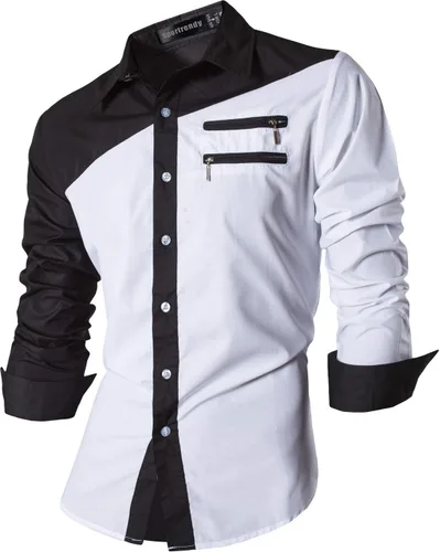 Vista 97 de JZS041, camisa de vestir de manga larga para hombre