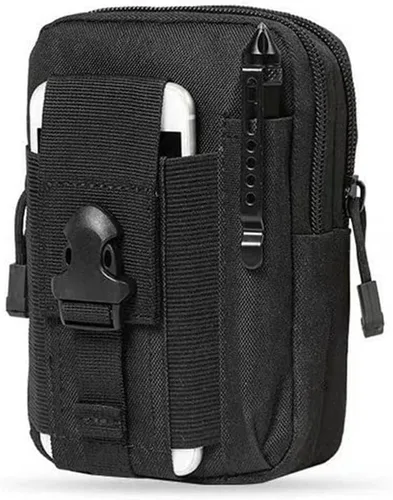 Vista 7 de Bolsa táctica para teléfono, bolsa para teléfono celular, bolsa multiusos para cinturón EDC, bolso de cinturón con soporte para funda para teléfono