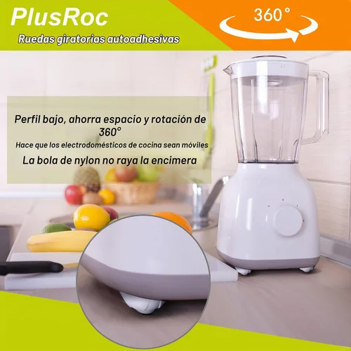 Vista 4 de PlusRoc - Paquete de 4 ruedas autoadhesivas para rodillos de electrodomésticos de cocina