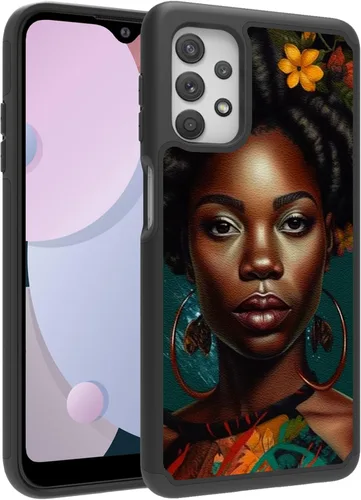 Vista 11 de Funda diseñada para Samsung Galaxy A32 (6.5 pulgadas), funda duradera para teléfono para niña bebé, negra, firmada para Galaxy A32 5G, funda Bebé
