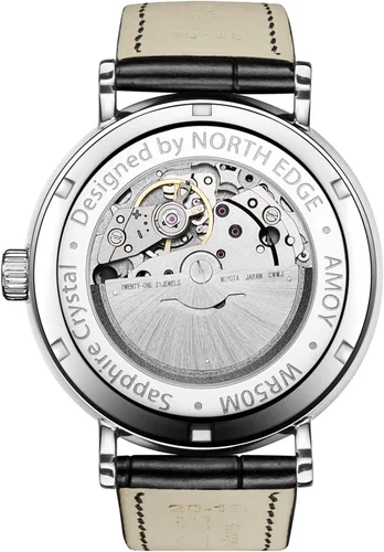 Vista 3 de NORTH EDGE Reloj casual para Hombre - Amoy, Negro -, Mecánico