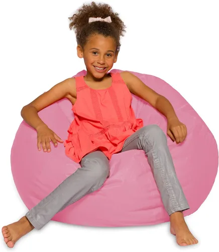 Vista 49 de Posh Creations - Sillón puff para niños, adolescentes y adultos, incluye funda extraíble y lavable a máquina, tamaño mediano de 27 pulgadas, lona
