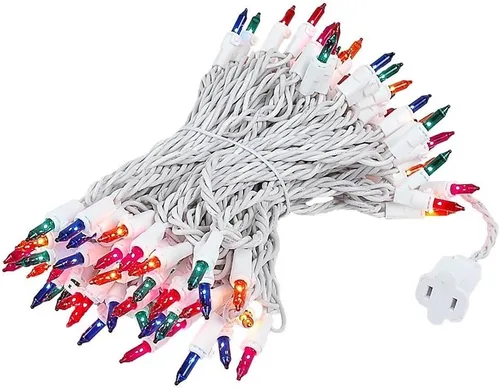 Vista 8 de Novelty Lights - Cadena de 100 mini luces incandescentes con bulbo, 50 pies, espaciadas cada 6 pulgadas, con cable blanco, con certificación UL