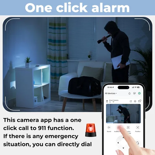 Vista 9 de Cámara de seguridad oneware con cable, cámaras inalámbricas 2.4G/5G para interior y exterior para seguridad del hogar con sensor de movimiento