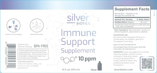 Vista 9 de Silver Biotics Multivalent SilverSol Technology Ag4O4 - Apoyo inmunológico de 10 PPM Bio-Hacking Inmune Building Natural Support