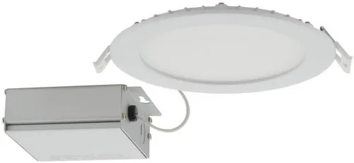 Vista 7 de Satco CCT Downlight LED de ajuste delgado con lente plana con controlador remoto, cuadrado de 8 pulgadas, color blanco