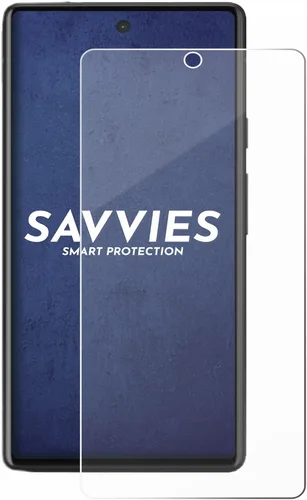 Vista 2 de savvies Protector de pantalla de vidrio templado compatible con Google Pixel 6a, 1 unidad de vidrio blindado [a prueba de golpes, 9H ultra duro]