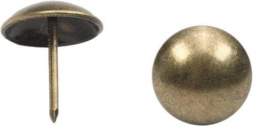 Vista 46 de MroMax 120 tachuelas de clavos para tapicería de 0.47 pulgadas de diámetro, hierro de estilo vintage, de metal, redondos, de 0.67 pulgadas de altura